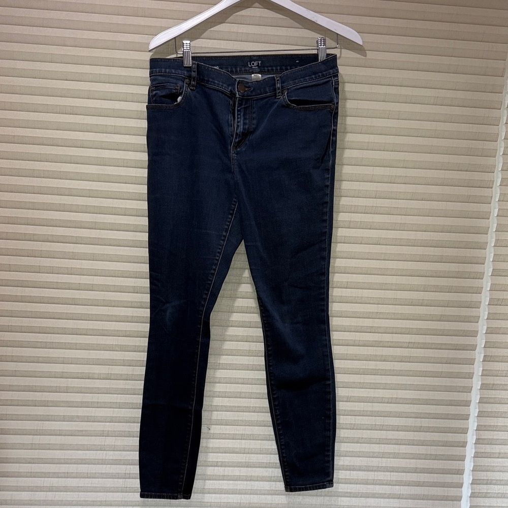LOFT Women's Dark Indigo Skinny Jeans